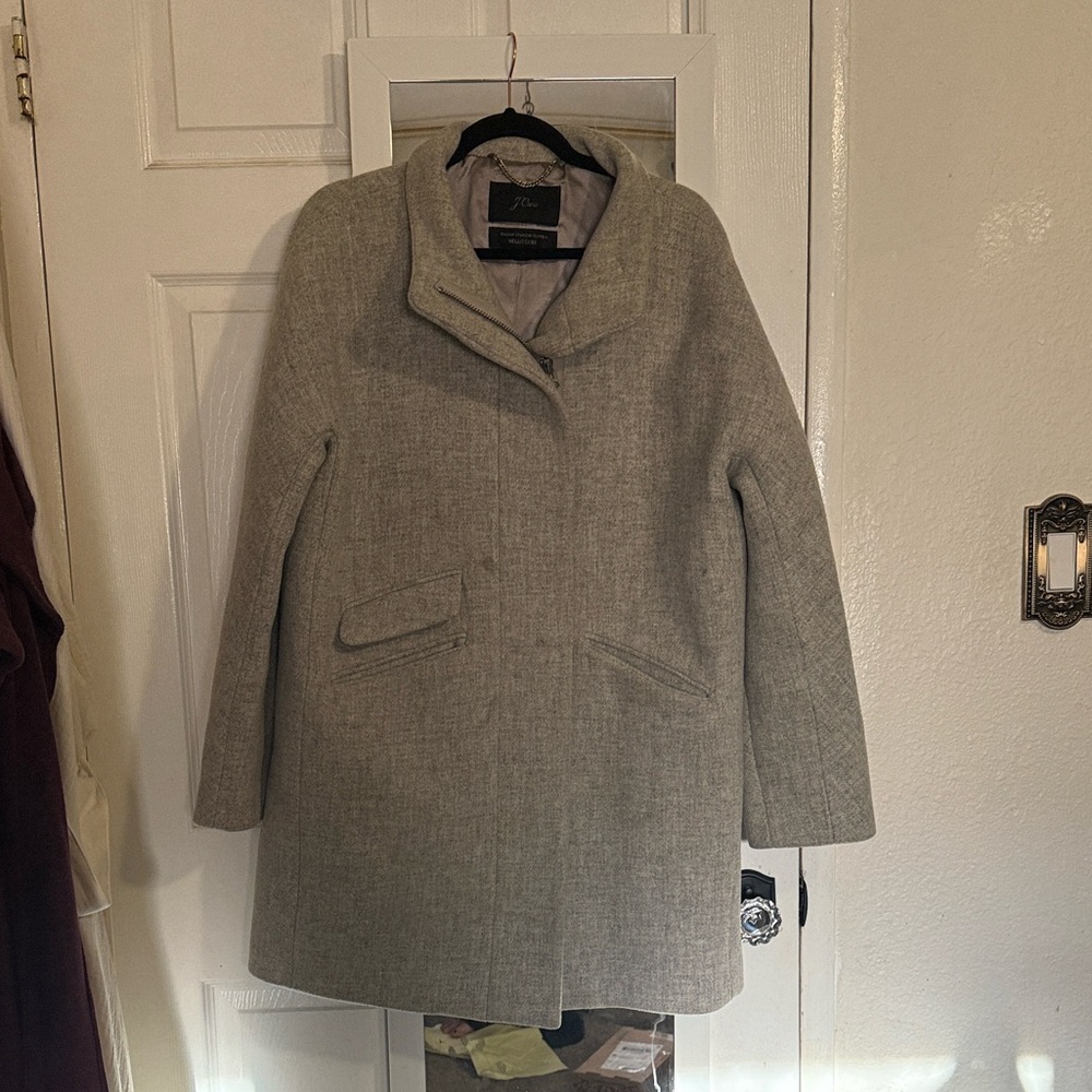 J. Crew Gray Wool Cocoon Coat size 14